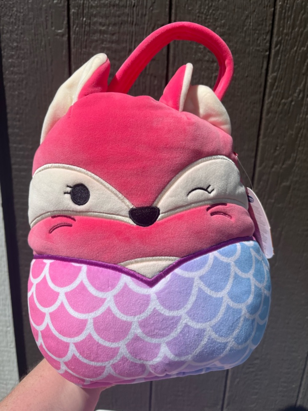 Squishmallow plush Fifi Halloween treat Pail Mermaid Fox backpack bag with tags